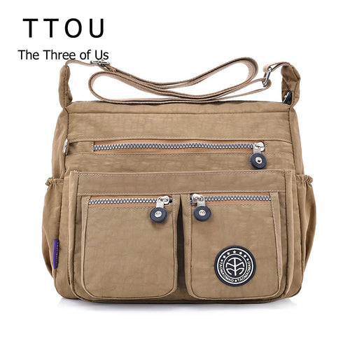 TTOU Women Casual Messenger Bags Waterproof Nylon Handbag Female Daily Shoulder Bag Ladies Crossbody Bags Bolsa Sac A Main
